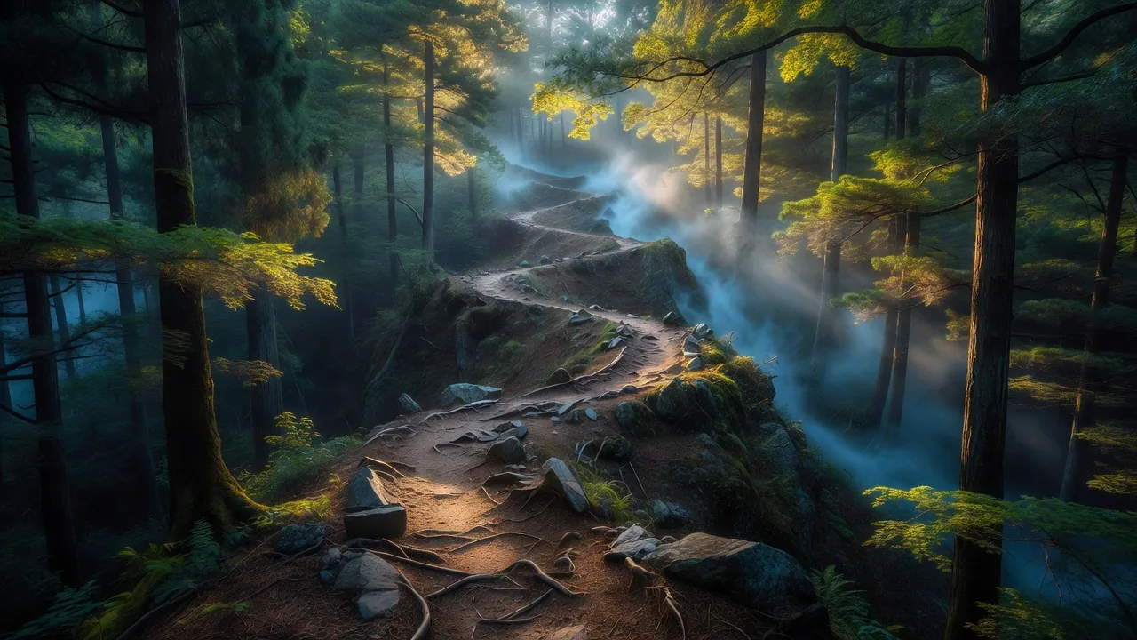 つづら折りの山道